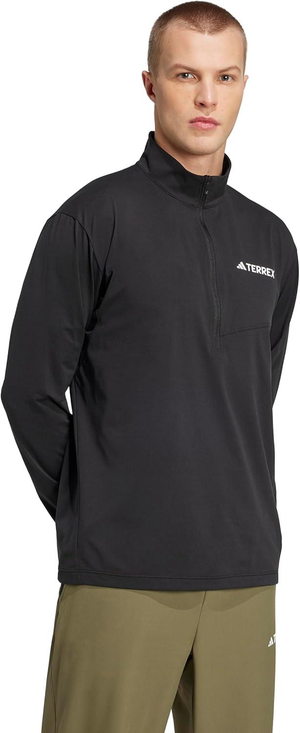 imageadidas Mens Terrex Multi HalfZip Long Sleeve Hiking TShirtBlack