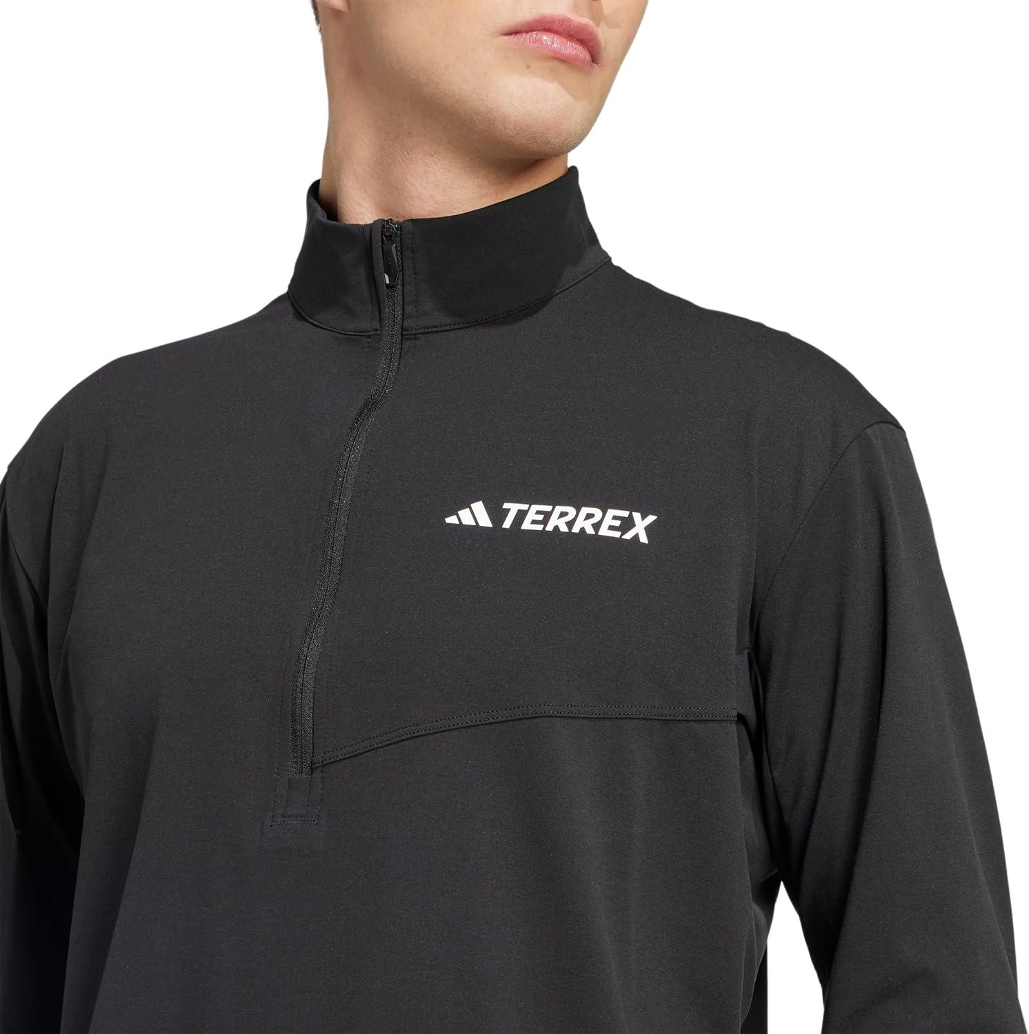 imageadidas Mens Terrex Multi HalfZip Long Sleeve Hiking TShirtBlack