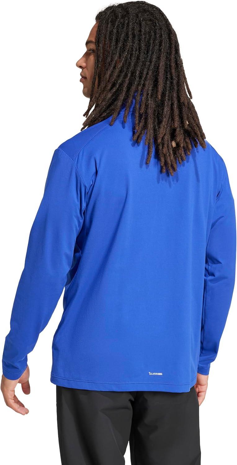 imageadidas Mens Terrex Multi HalfZip Long Sleeve Hiking TShirtSemi Lucid Blue