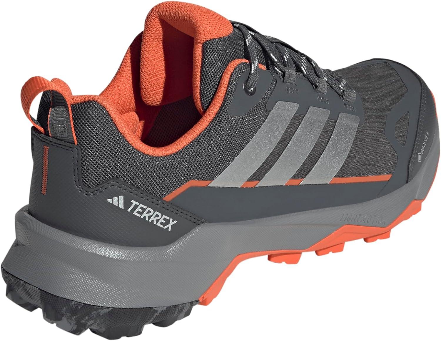 imageadidas Mens Terrex Skychaser Ax5 Goretex Hiking ShoeGreySilver MetallicSemi Impact Orange
