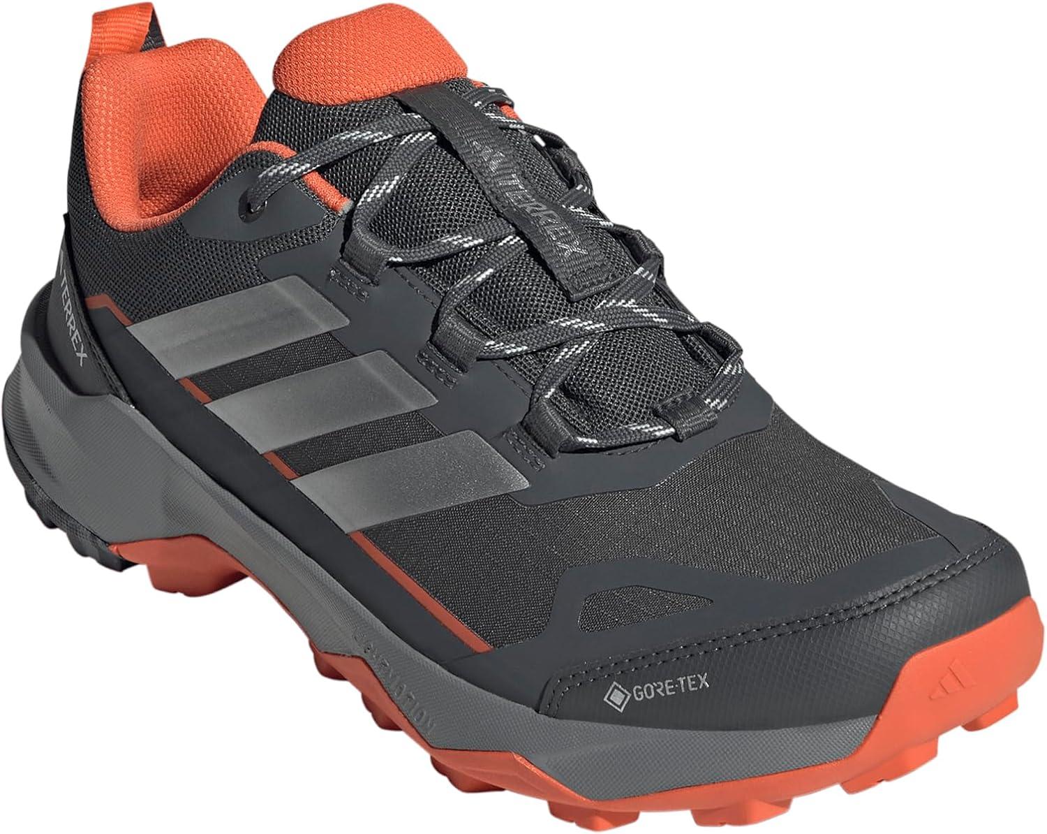 imageadidas Mens Terrex Skychaser Ax5 Goretex Hiking ShoeGreySilver MetallicSemi Impact Orange