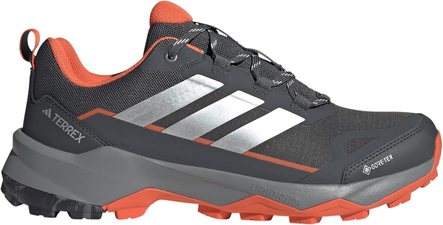 imageadidas Mens Terrex Skychaser Ax5 Goretex Hiking ShoeGreySilver MetallicSemi Impact Orange