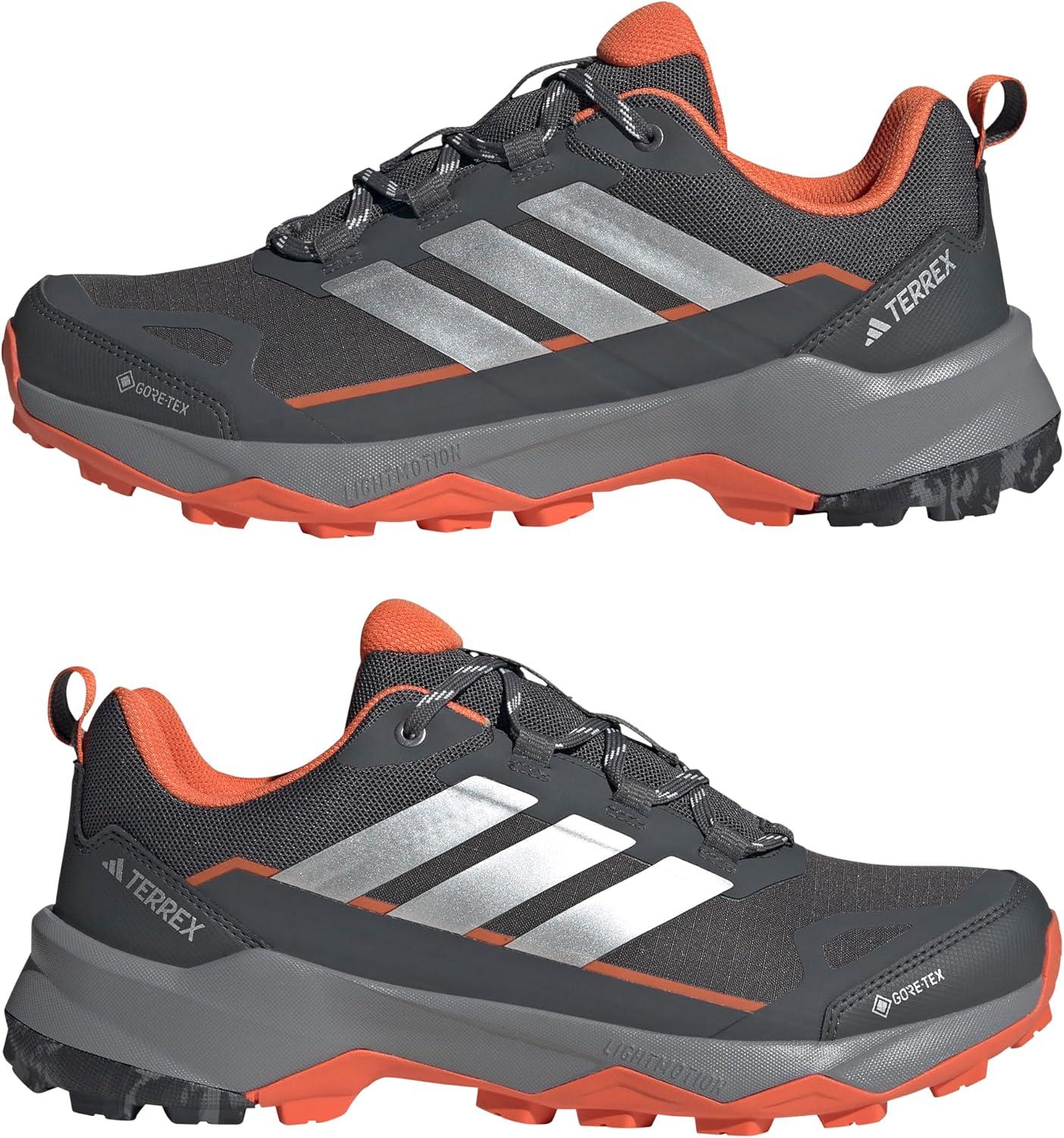 imageadidas Mens Terrex Skychaser Ax5 Goretex Hiking ShoeGreySilver MetallicSemi Impact Orange
