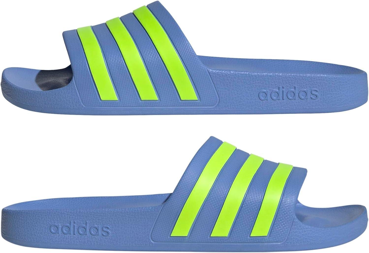 imageadidas Unisex Adult Adilette Aqua SlideBlue FusionLucid LemonBlue Fusion
