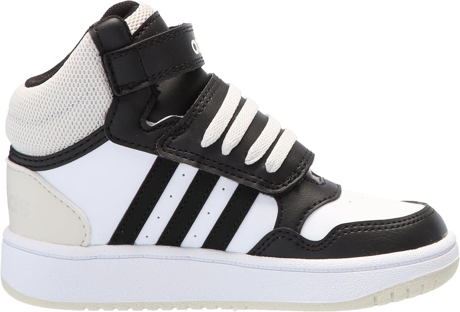 imageadidas UnisexChild Hoops Mid Basketball ShoeWhiteBlackOrbit Grey