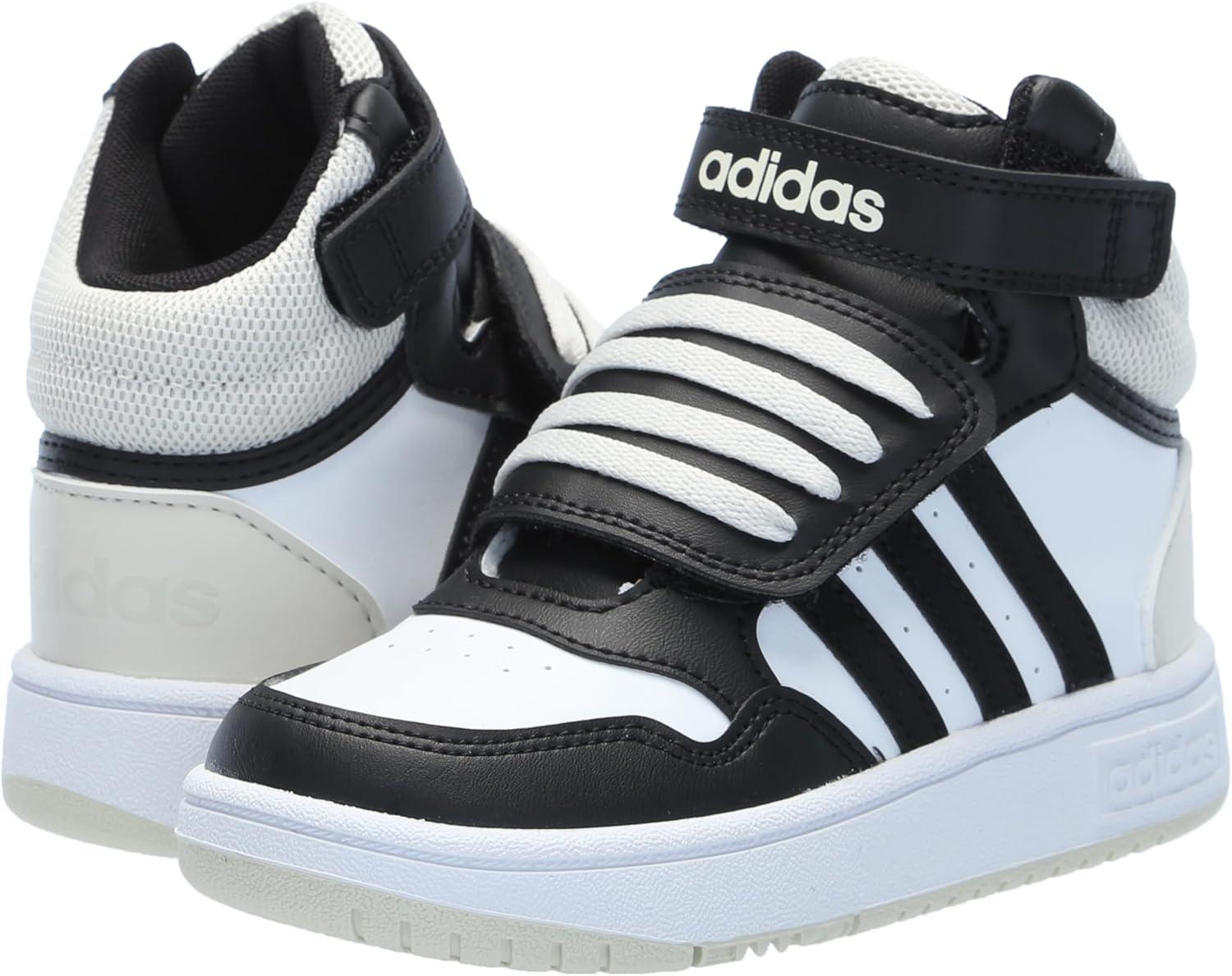 imageadidas UnisexChild Hoops Mid Basketball ShoeWhiteBlackOrbit Grey