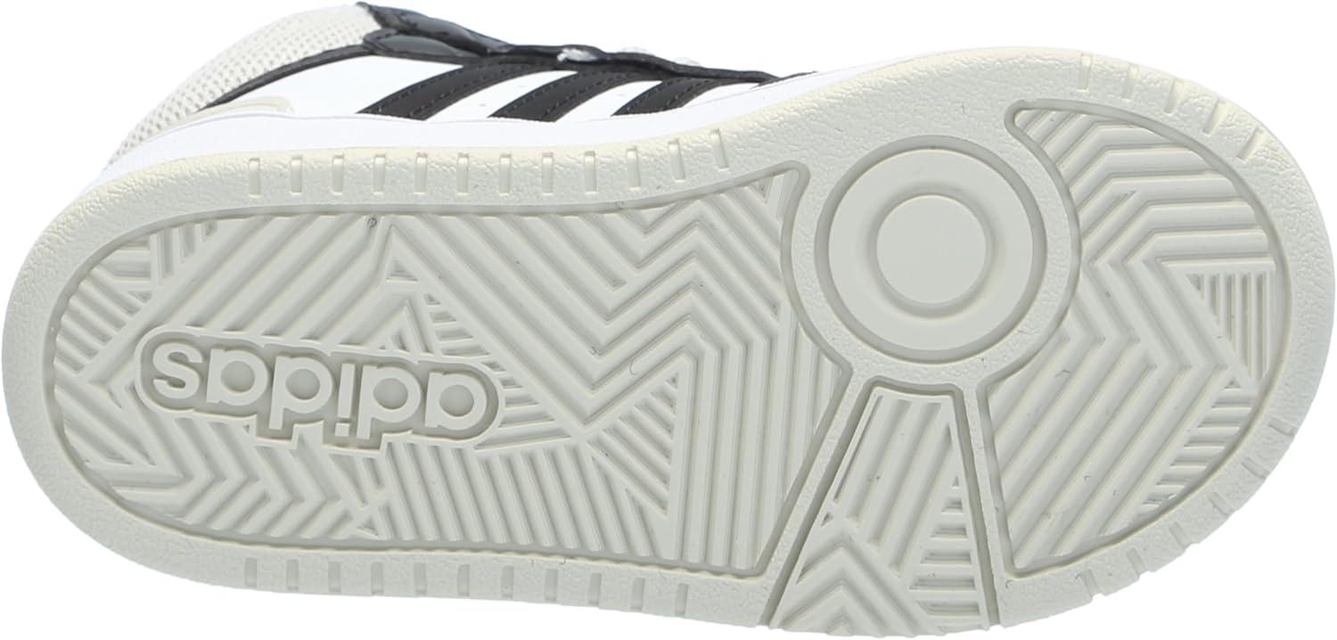 imageadidas UnisexChild Hoops Mid Basketball ShoeWhiteBlackOrbit Grey
