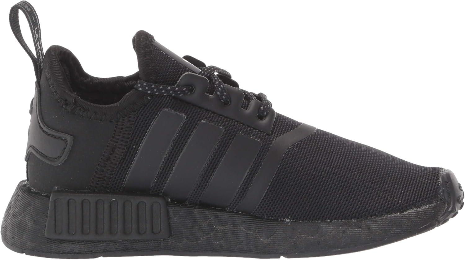 imageadidas UnisexChild NMDr1 C Little Kid SneakerBlackBlackGrey Elastic