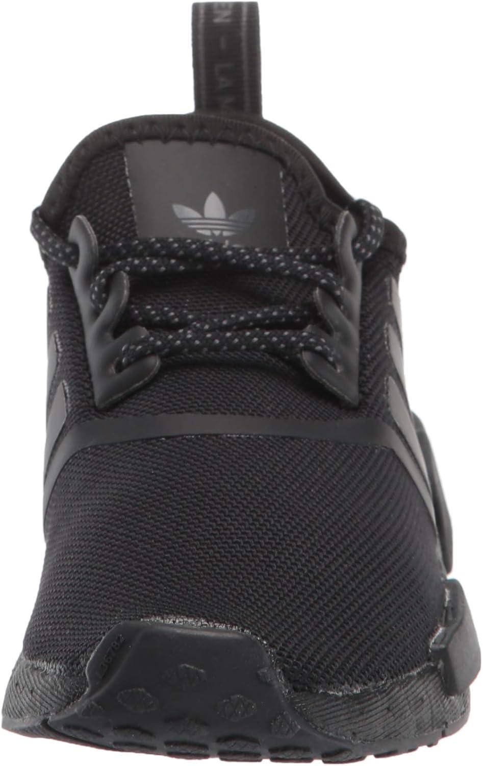 imageadidas UnisexChild NMDr1 C Little Kid SneakerBlackBlackGrey Elastic