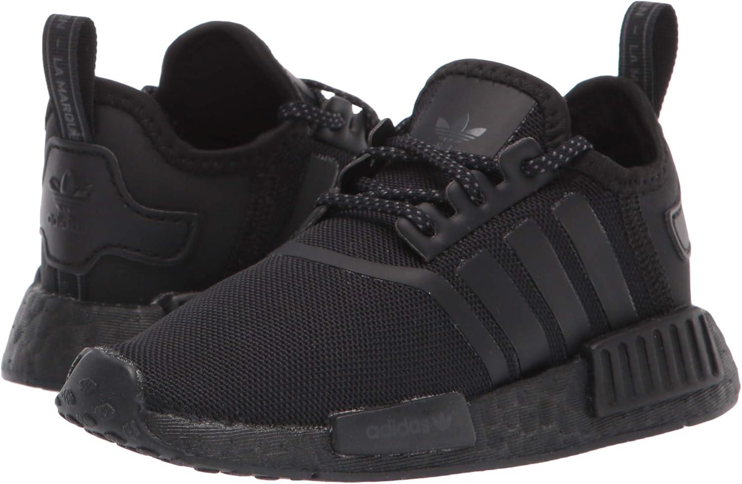 imageadidas UnisexChild NMDr1 C Little Kid SneakerBlackBlackGrey Elastic