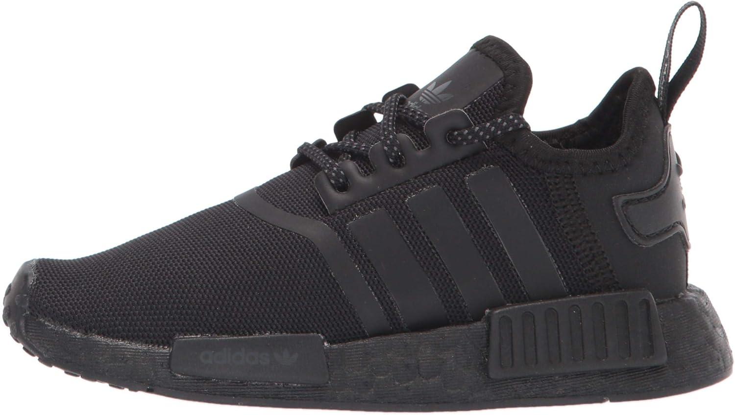 imageadidas UnisexChild NMDr1 C Little Kid SneakerBlackBlackGrey Elastic