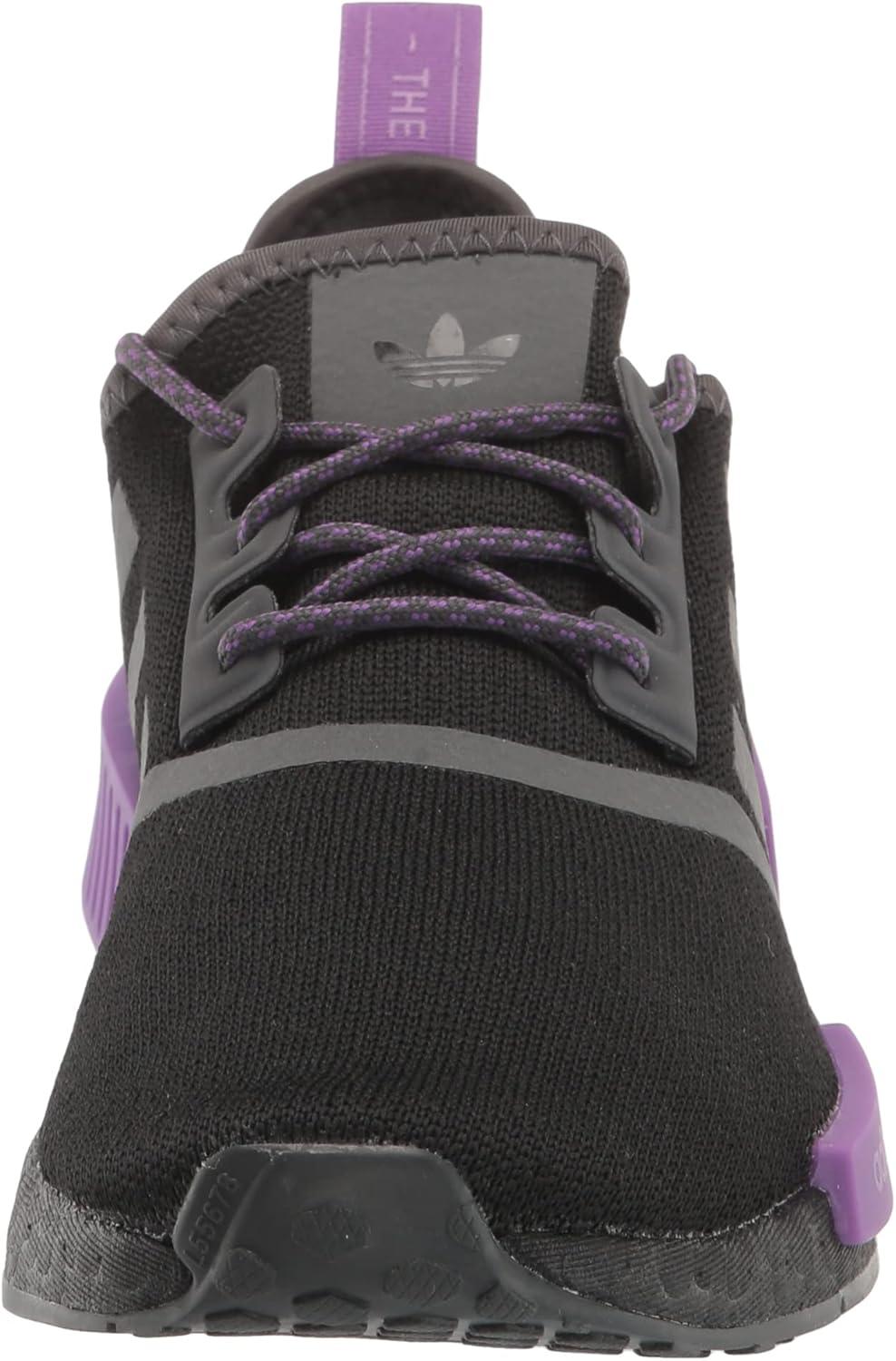 imageadidas UnisexChild NMDr1 C Little Kid SneakerCore BlackGrey SixActive Purple