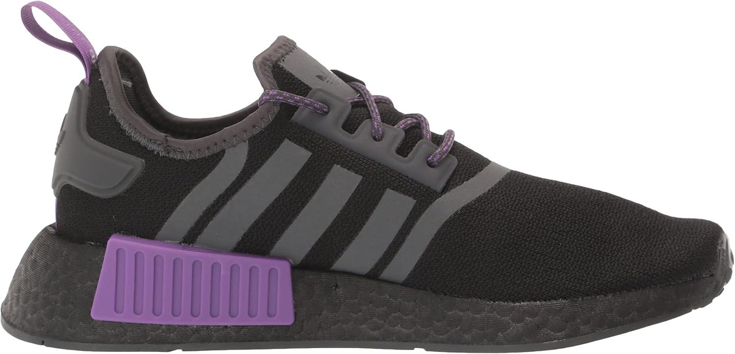 imageadidas UnisexChild NMDr1 C Little Kid SneakerCore BlackGrey SixActive Purple