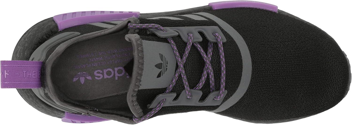 imageadidas UnisexChild NMDr1 C Little Kid SneakerCore BlackGrey SixActive Purple