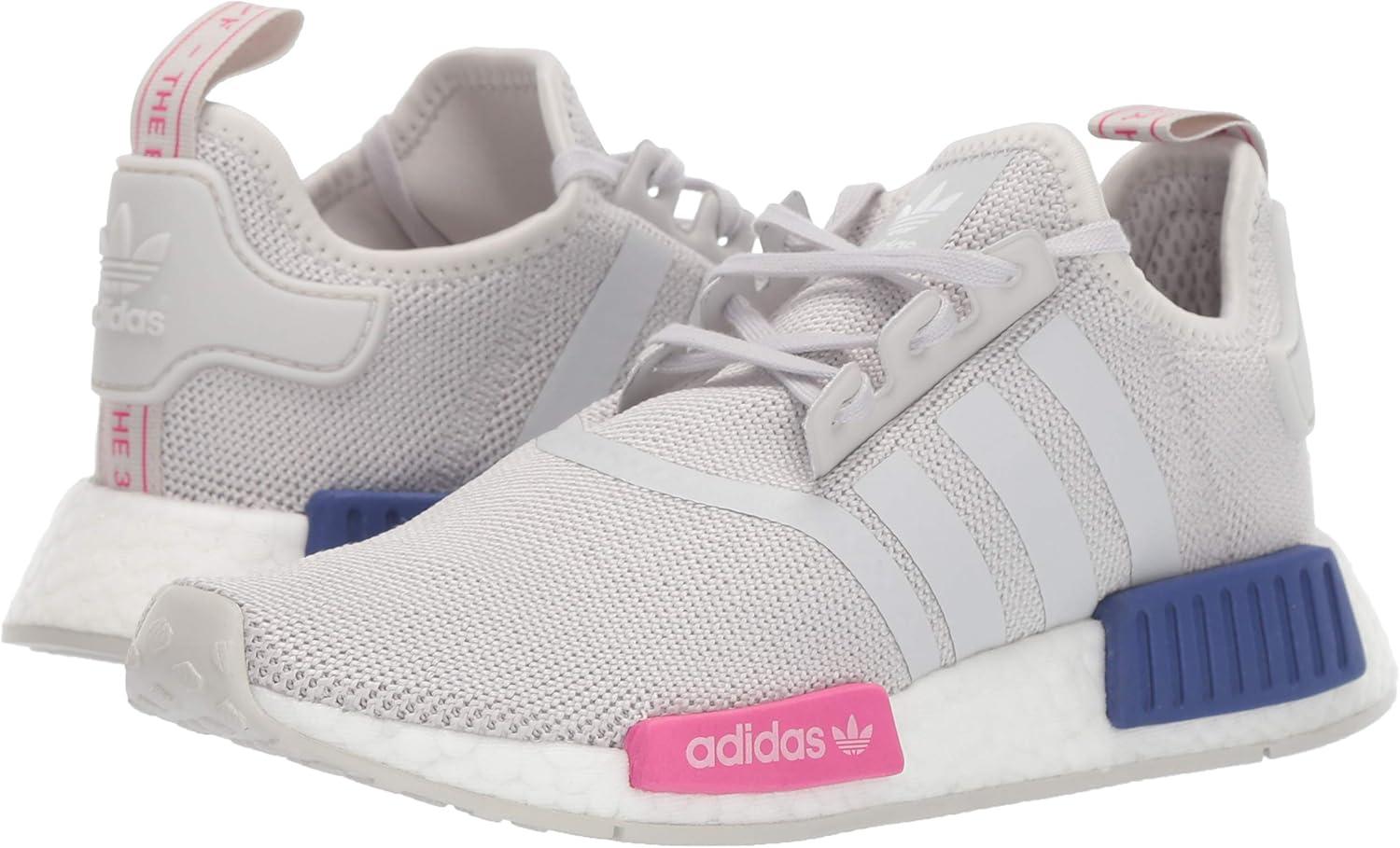 imageadidas UnisexChild NMDr1 C Little Kid SneakerGreyGreyShock Pink