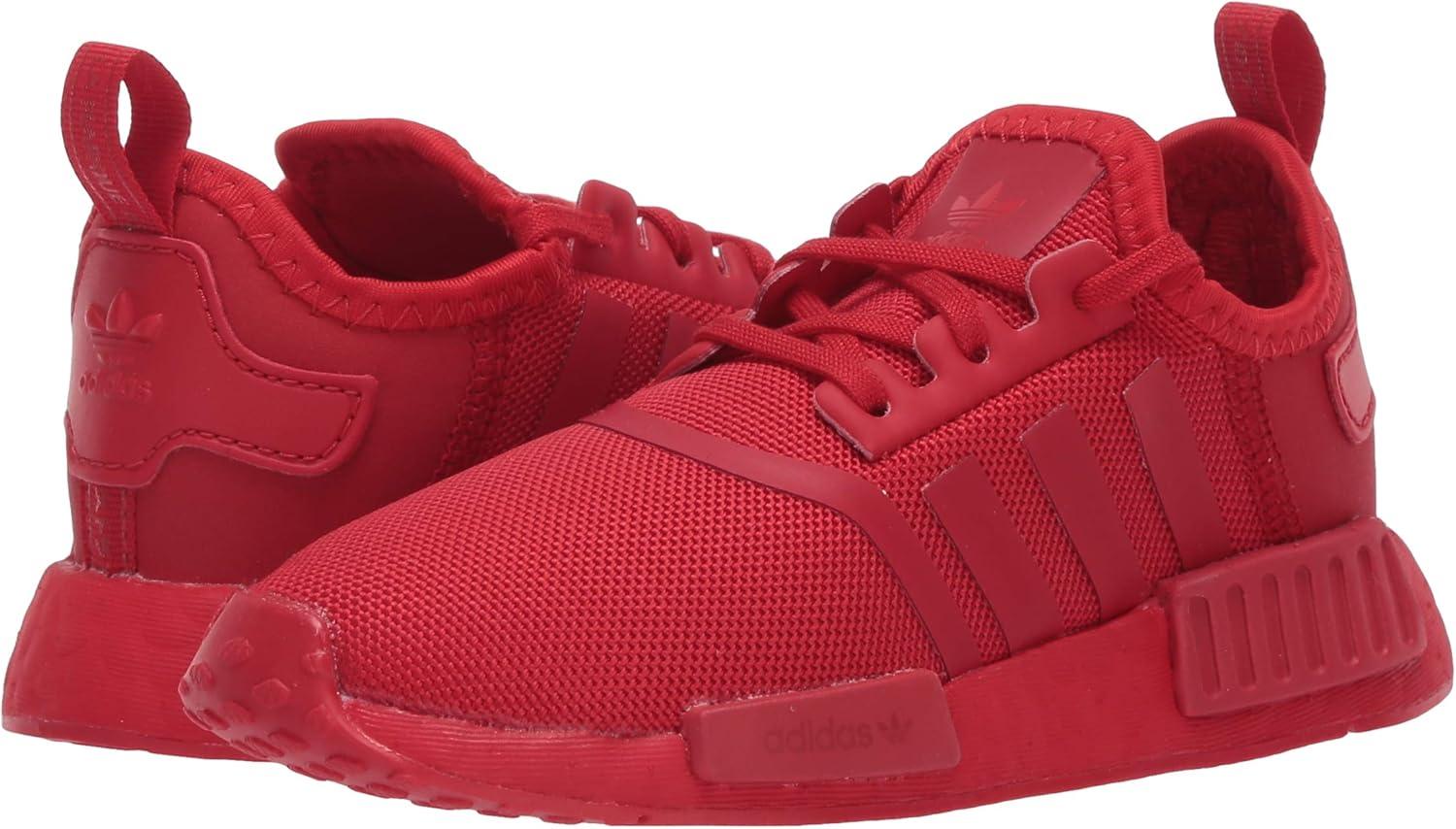 imageadidas UnisexChild NMDr1 C Little Kid SneakerScarletScarletScarlet Elastic