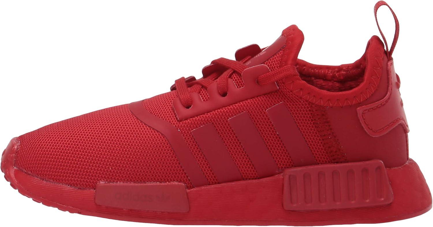 imageadidas UnisexChild NMDr1 C Little Kid SneakerScarletScarletScarlet Elastic