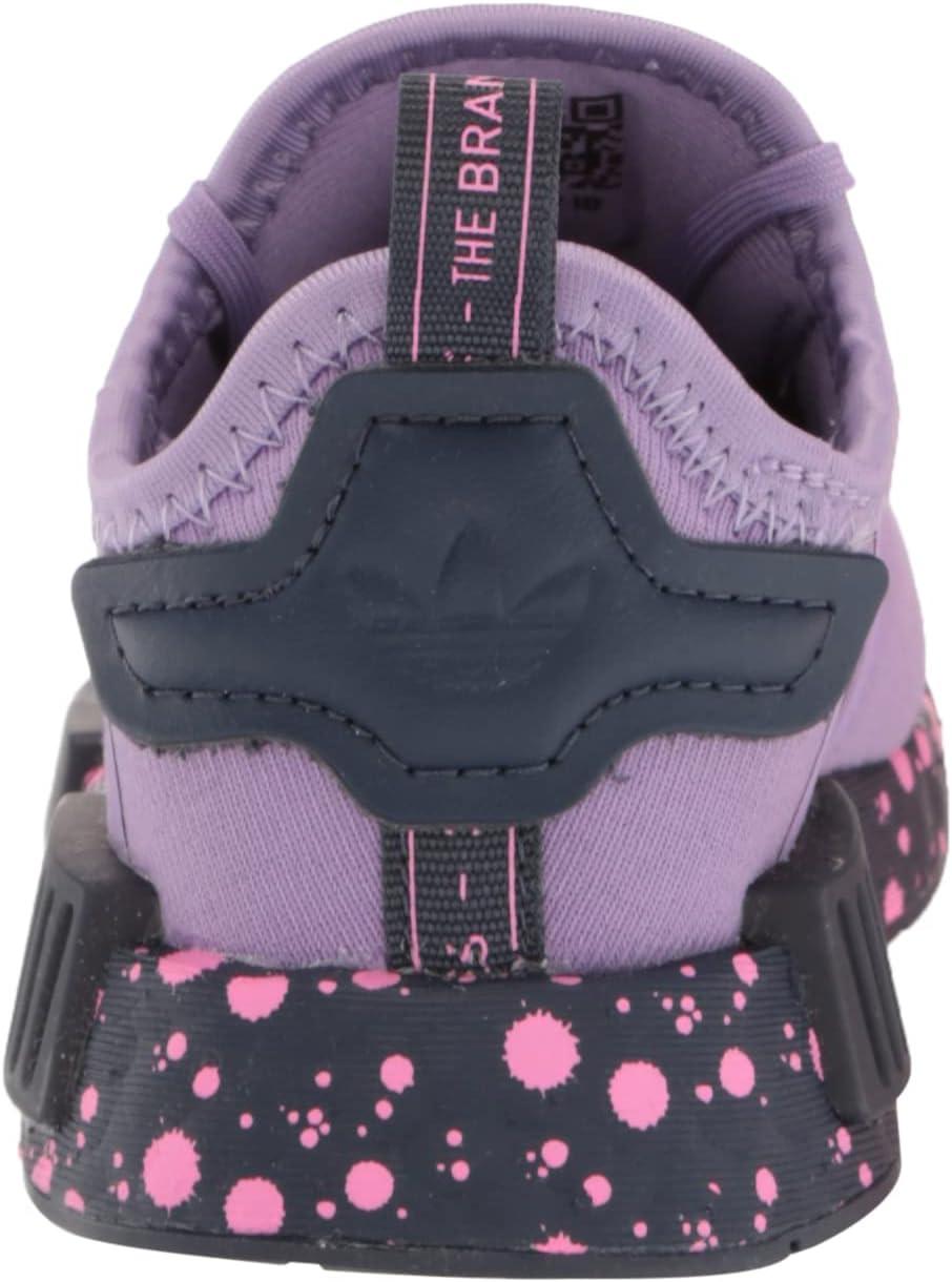 imageadidas UnisexChild NMDr1 C Little Kid SneakerSuper PurpleWhiteShadow Navy Elastic