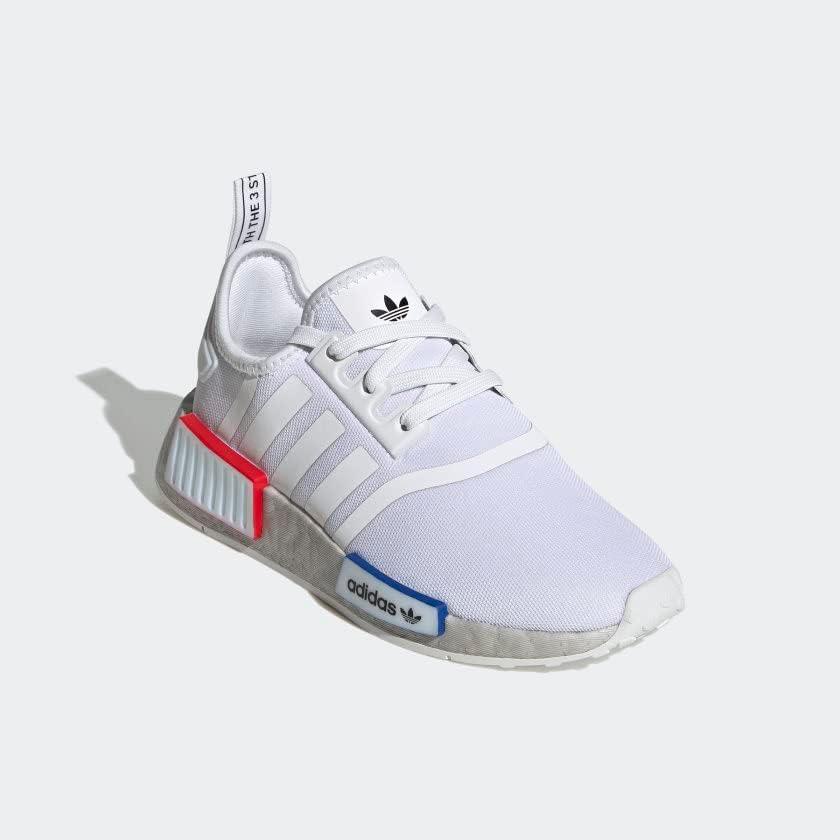 imageadidas UnisexChild NMDr1 C Little Kid SneakerWhiteWhiteGrey