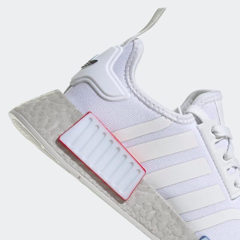 imageadidas UnisexChild NMDr1 C Little Kid SneakerWhiteWhiteGrey