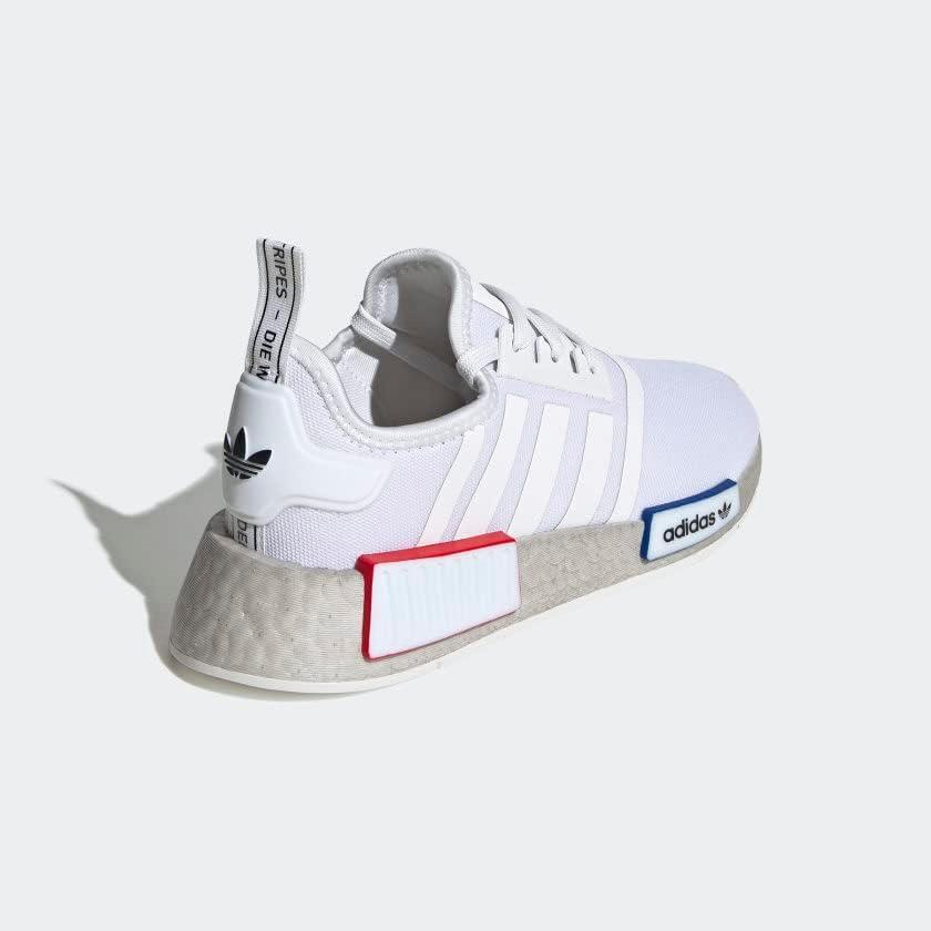 imageadidas UnisexChild NMDr1 C Little Kid SneakerWhiteWhiteGrey