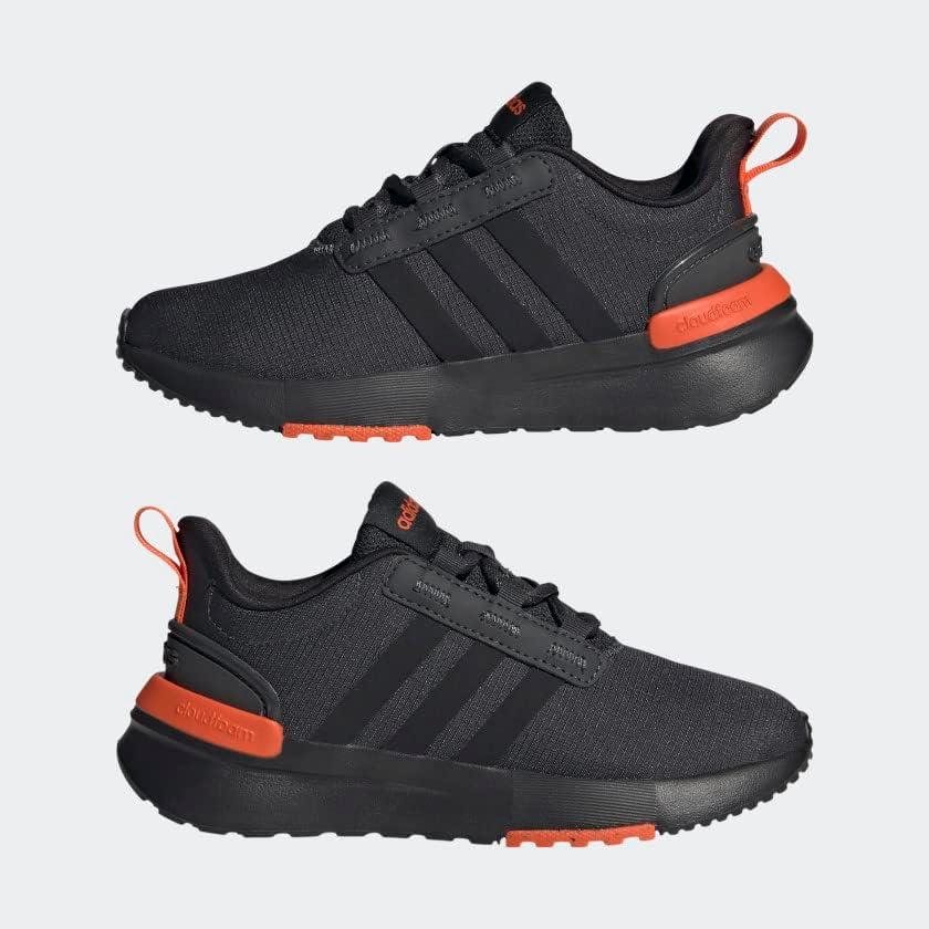 imageadidas UnisexChild Racer TR21 Running ShoeCarbonBlackSemi Impact Orange