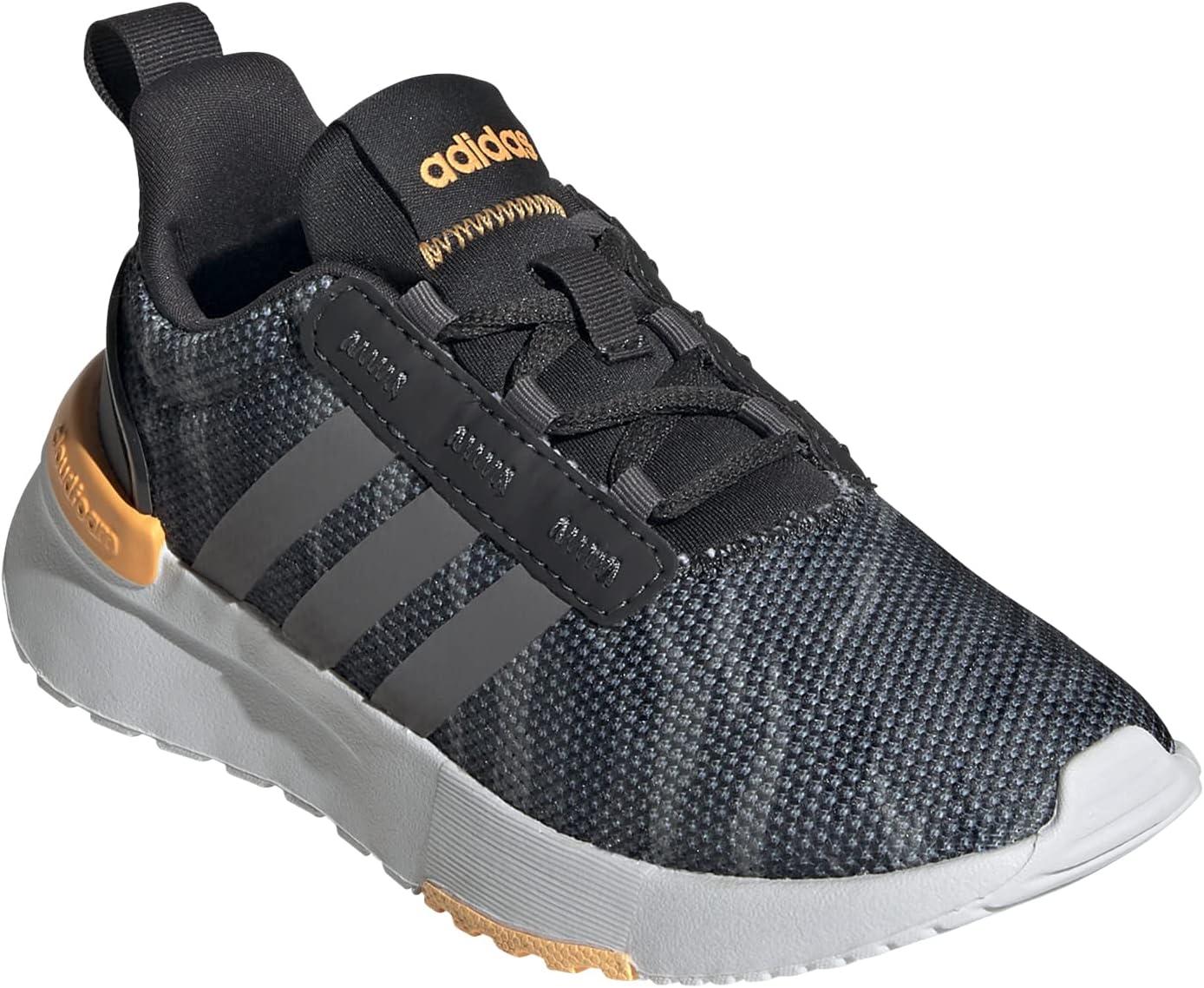 imageadidas UnisexChild Racer TR21 Running ShoeCarbonGreyBlack