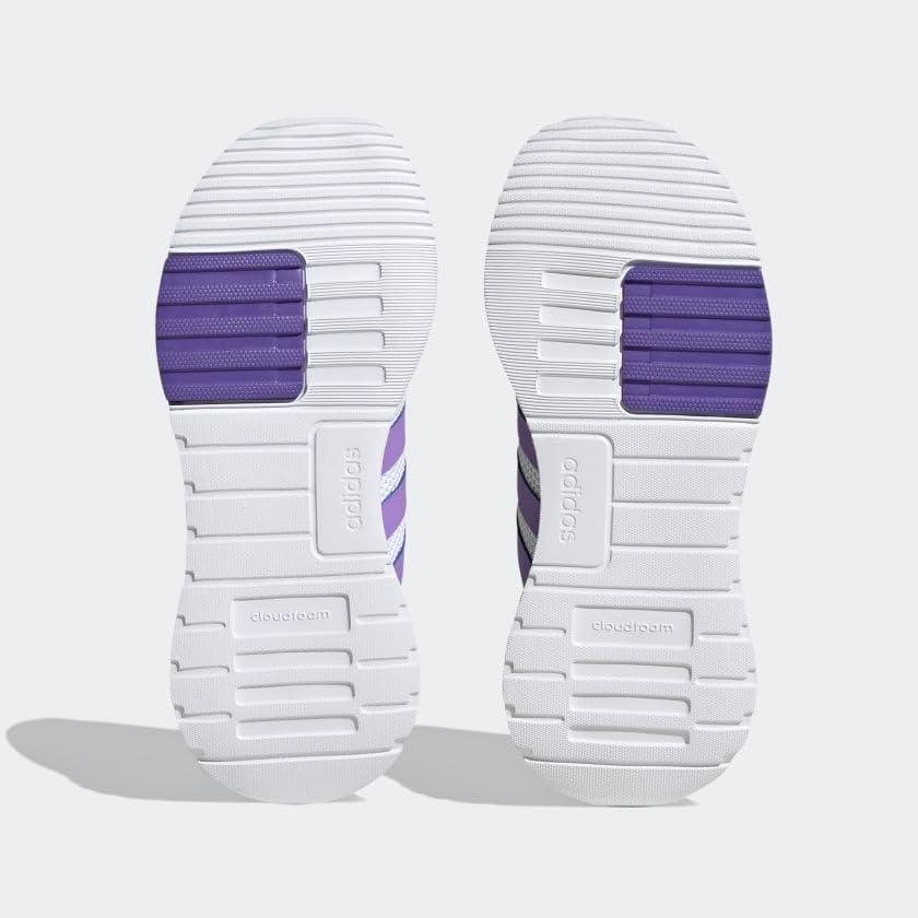 imageadidas UnisexChild Racer TR21 Running ShoeCloud WhiteViolet FusionPulse Mint