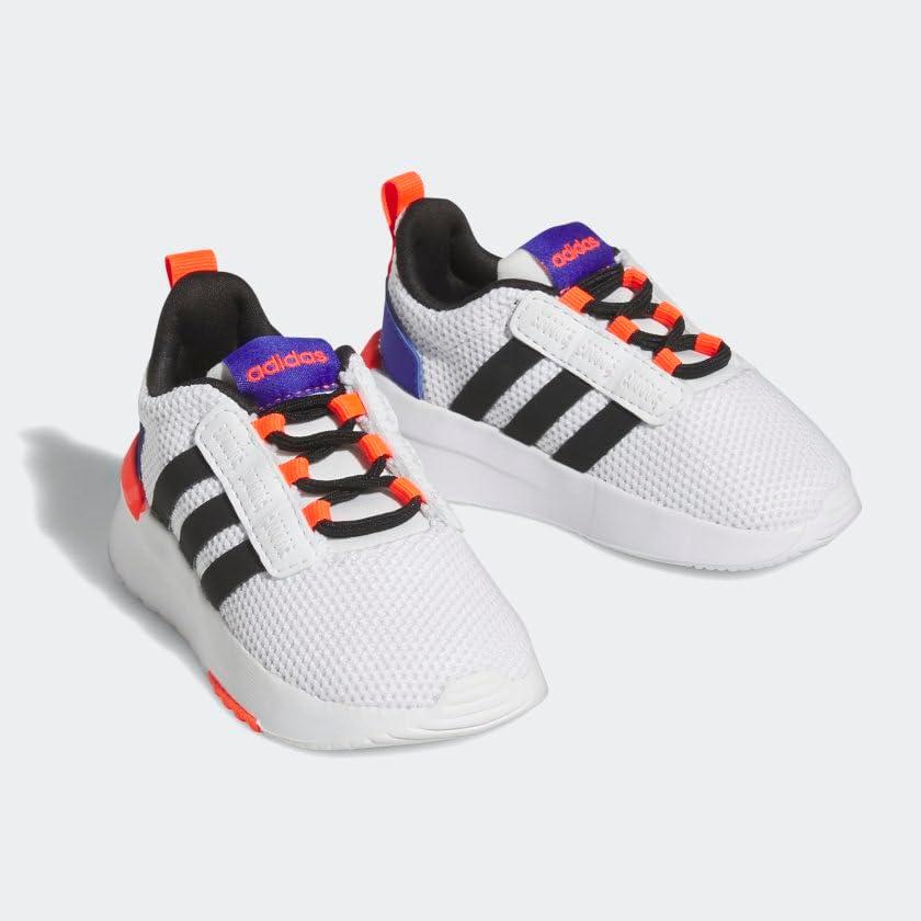 imageadidas UnisexChild Racer TR21 Running ShoeWhiteBlackLucid Blue