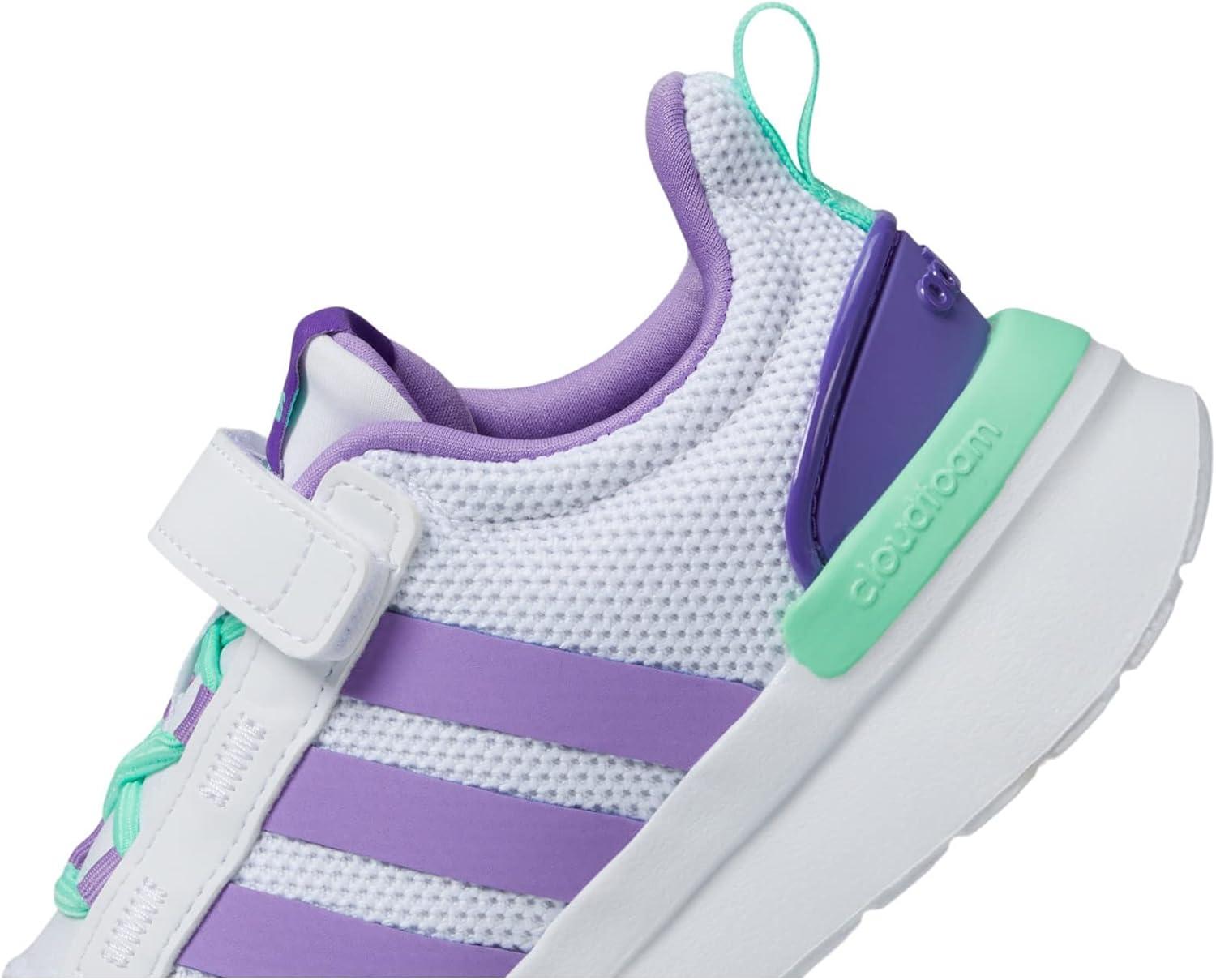 imageadidas UnisexChild Racer TR21 Running ShoeWhiteViolet FusionPulse Mint