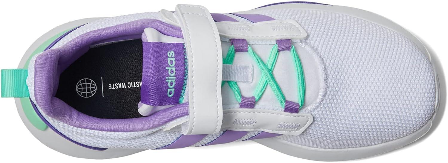 imageadidas UnisexChild Racer TR21 Running ShoeWhiteViolet FusionPulse Mint