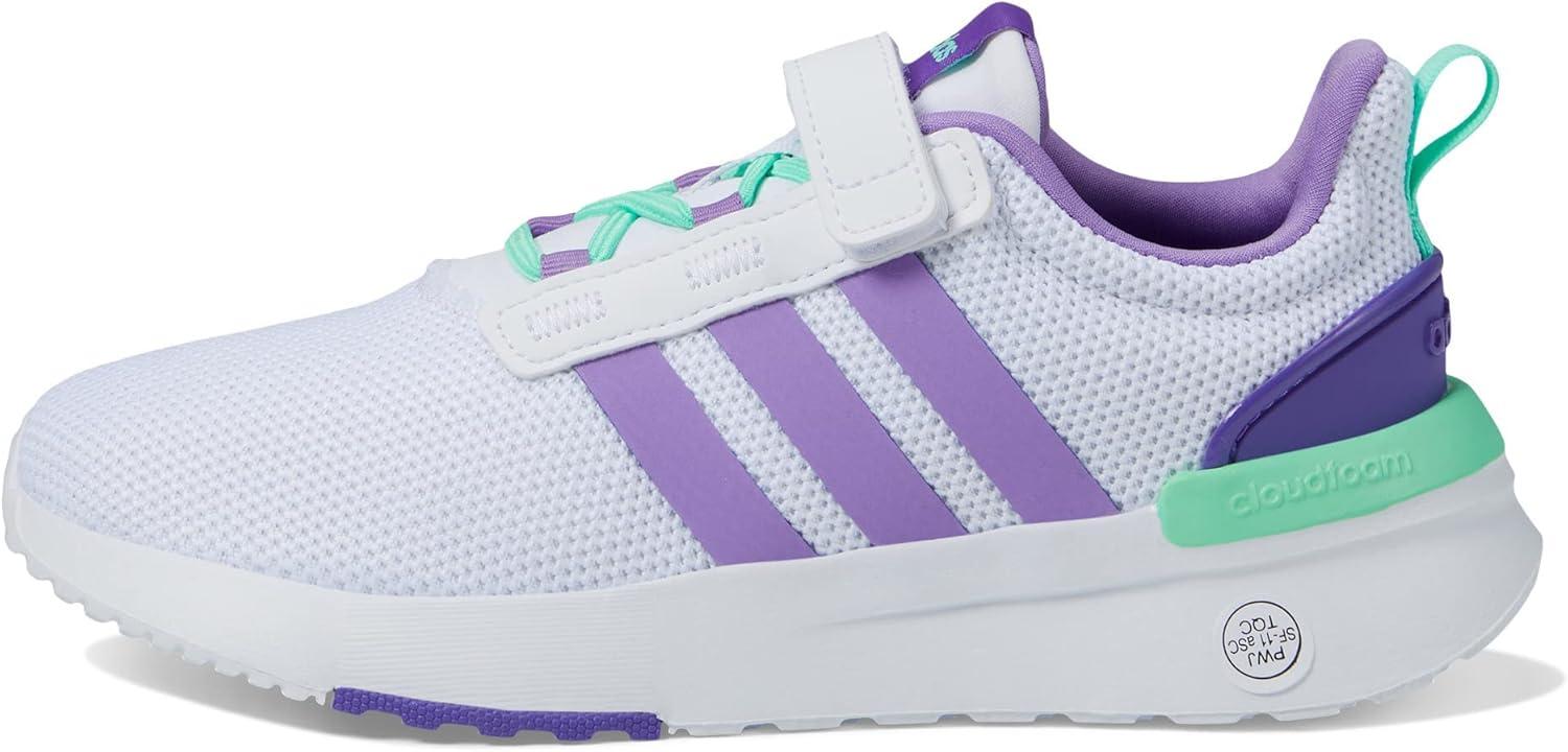 imageadidas UnisexChild Racer TR21 Running ShoeWhiteViolet FusionPulse Mint
