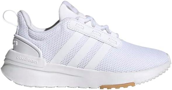 imageadidas UnisexChild Racer TR21 Running ShoeWhiteWhiteGrey One