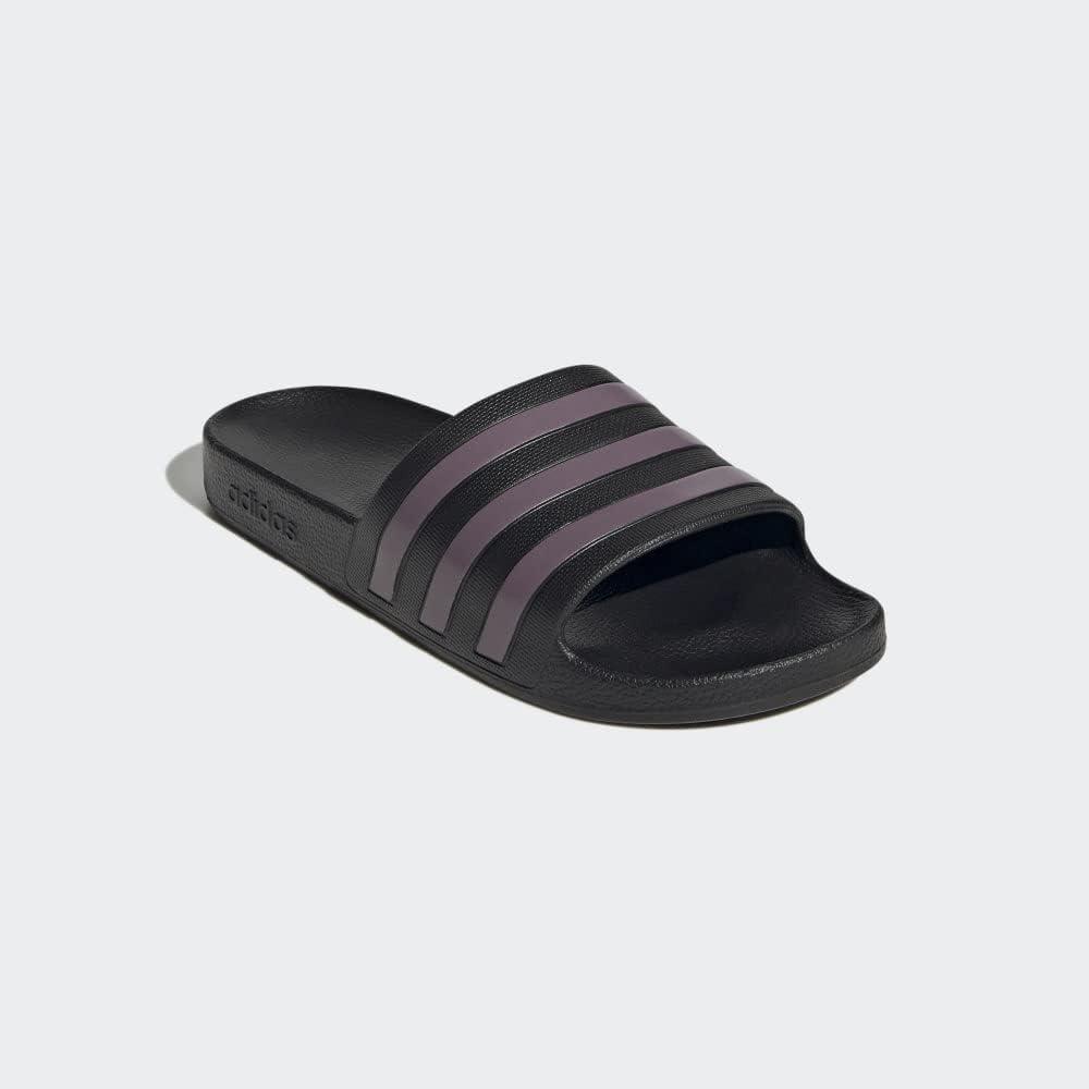 imageadidas Womens Adilette Aqua Slide SandalCore BlackMatt Purple MetallicCore Black