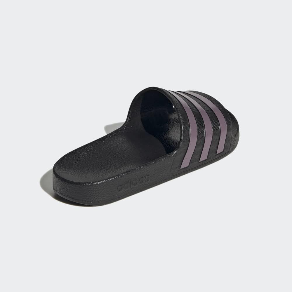 imageadidas Womens Adilette Aqua Slide SandalCore BlackMatt Purple MetallicCore Black