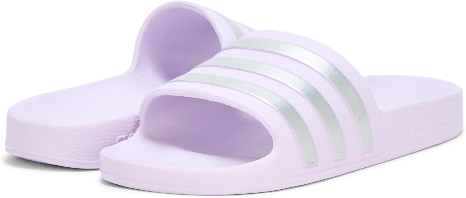imageadidas Womens Adilette Aqua Slide SandalIce LavenderMatte SilverMatte Silver