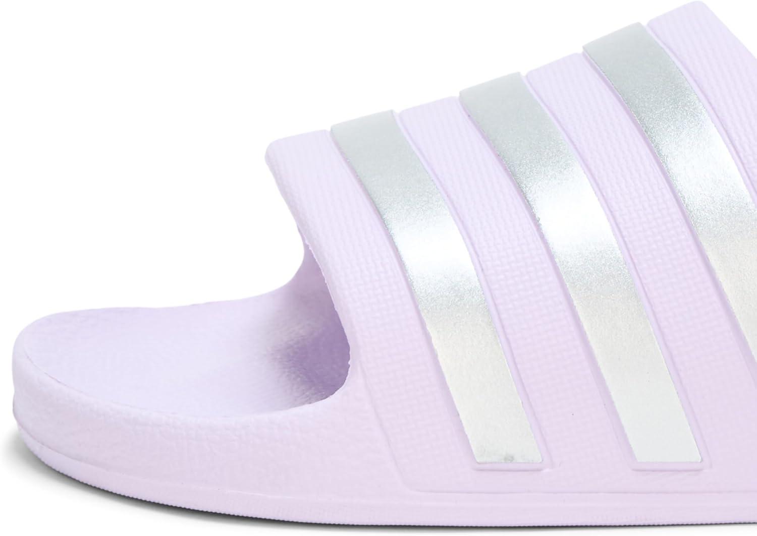 imageadidas Womens Adilette Aqua Slide SandalIce LavenderMatte SilverMatte Silver