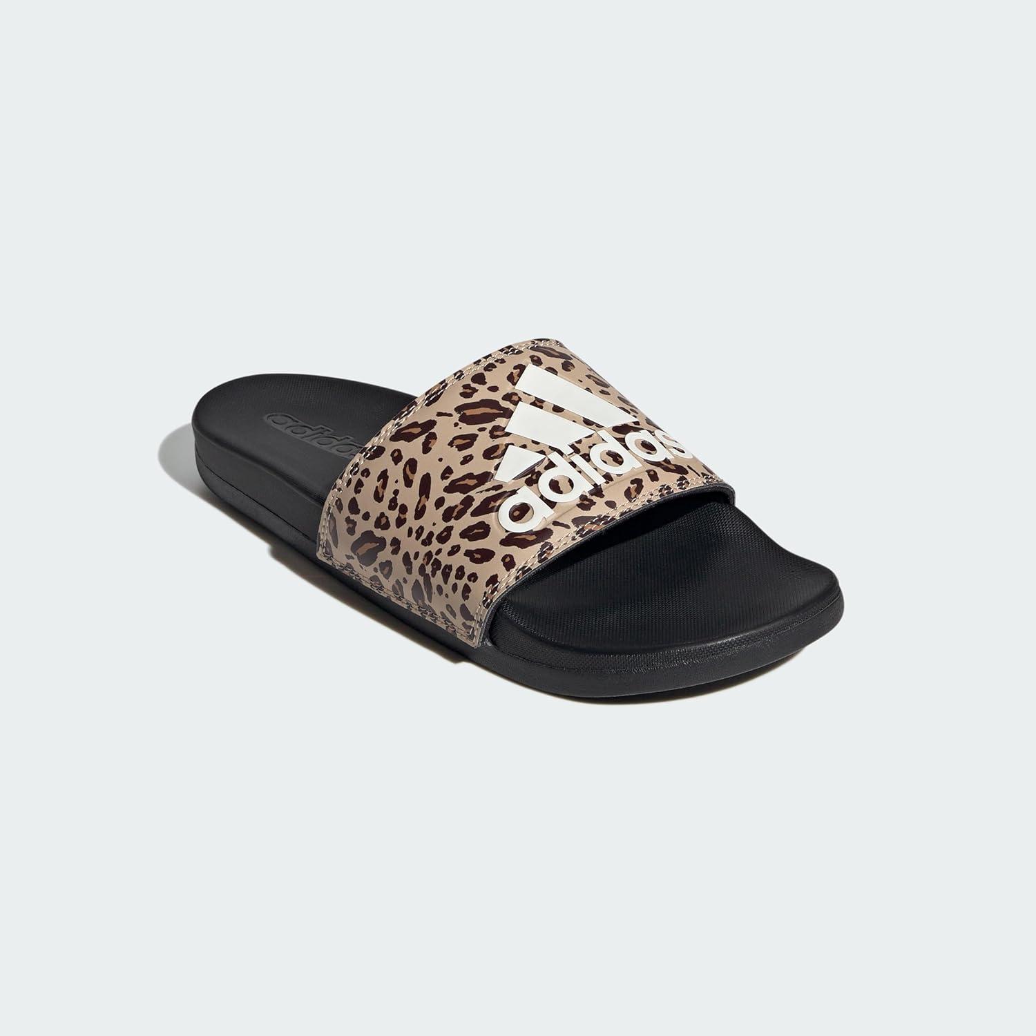 imageadidas Womens Adilette Comfort Slide SandalBlackOff WhiteMagic Beige