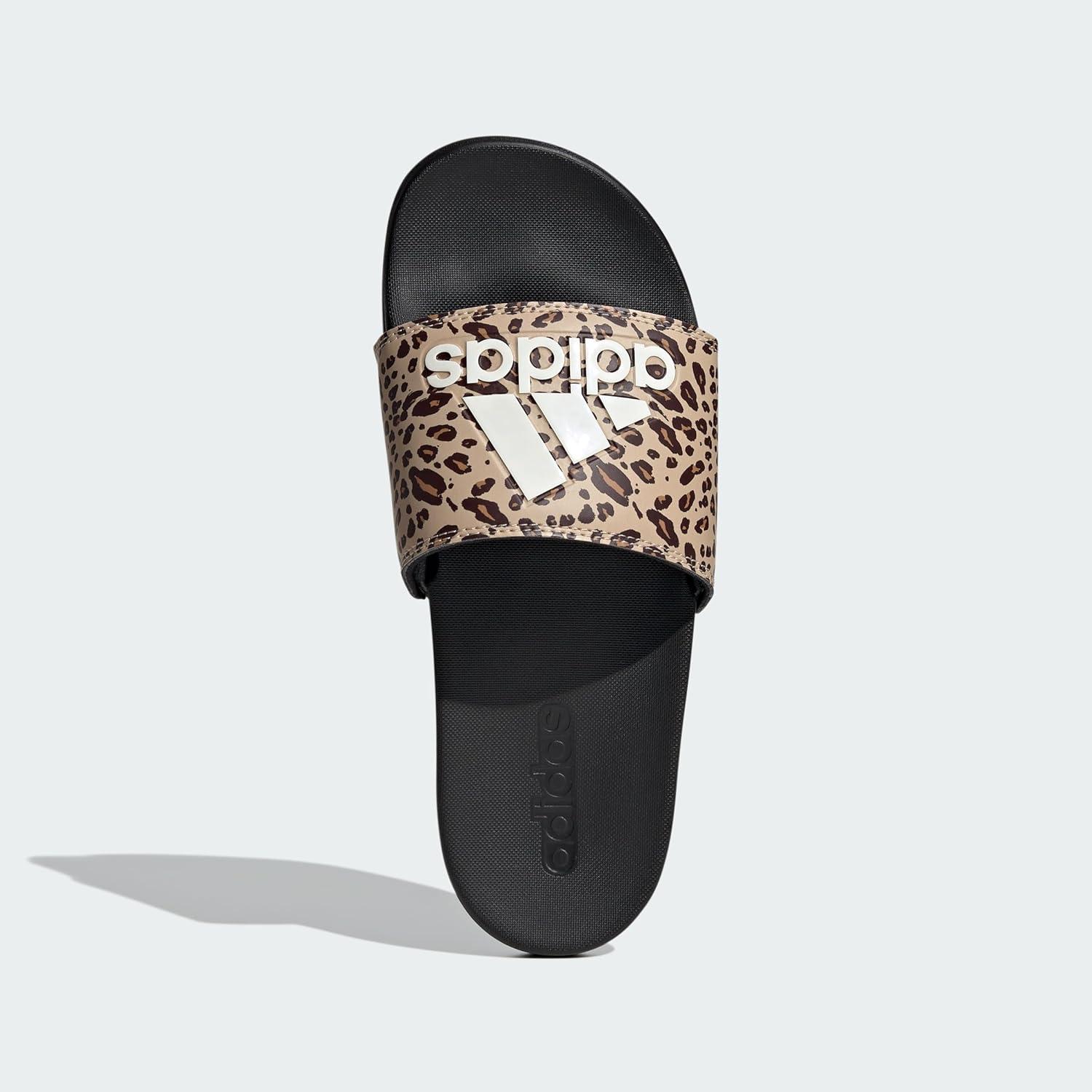 imageadidas Womens Adilette Comfort Slide SandalBlackOff WhiteMagic Beige