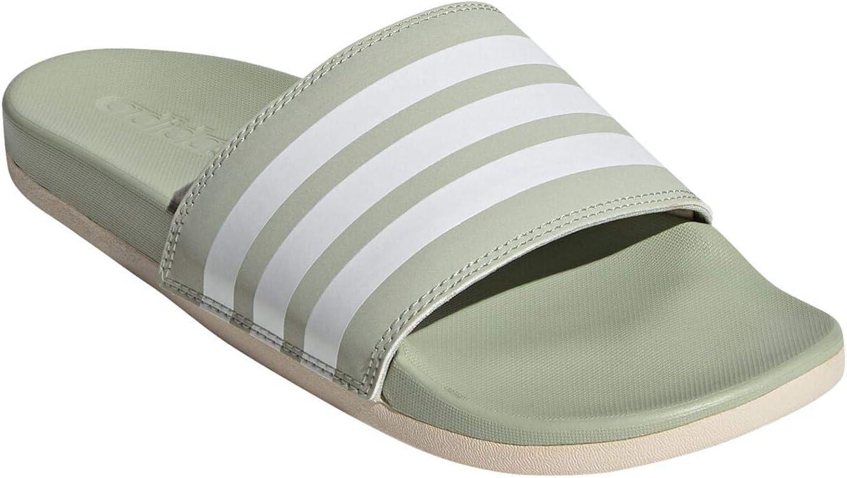 imageadidas Womens Adilette Comfort Slide SandalHalo GreenWhiteHalo Ivory