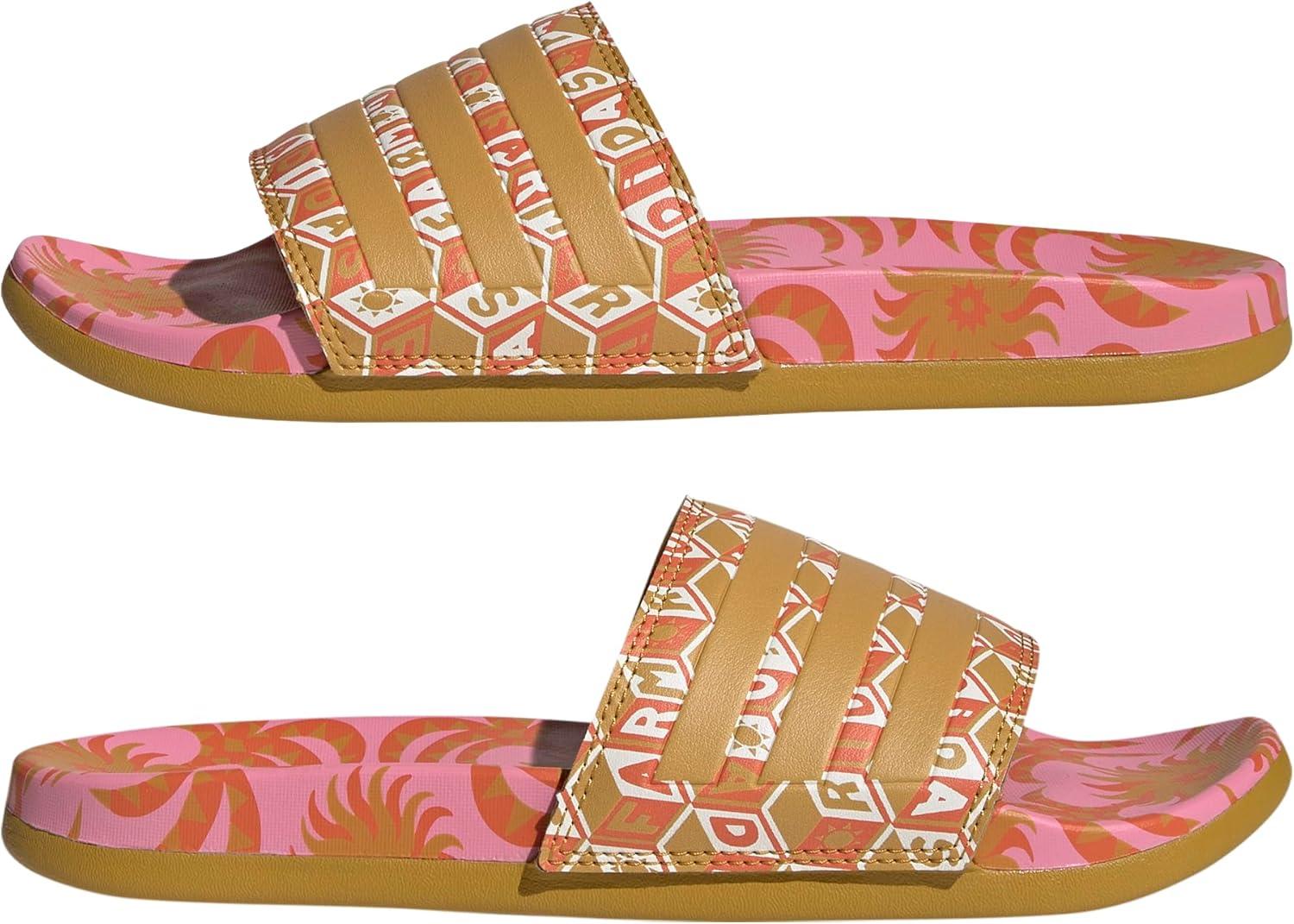imageadidas Womens Adilette Comfort Slide SandalSemi PinkVictory GoldVictory Gold
