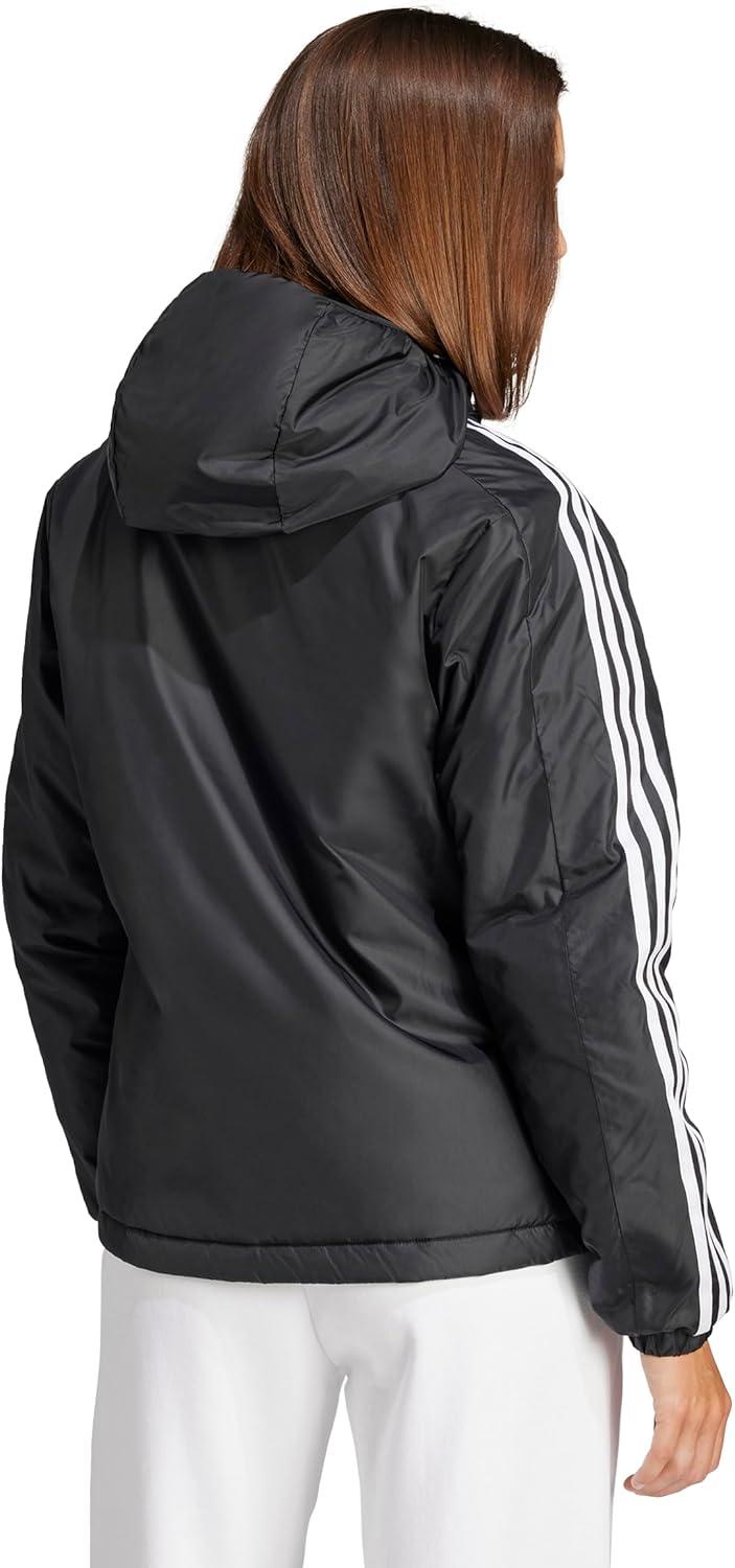 imageadidas Womens Essentials 3Stripes Insulated Hooded JacketBlack