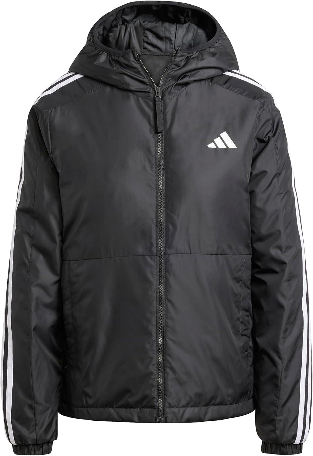 imageadidas Womens Essentials 3Stripes Insulated Hooded JacketBlack