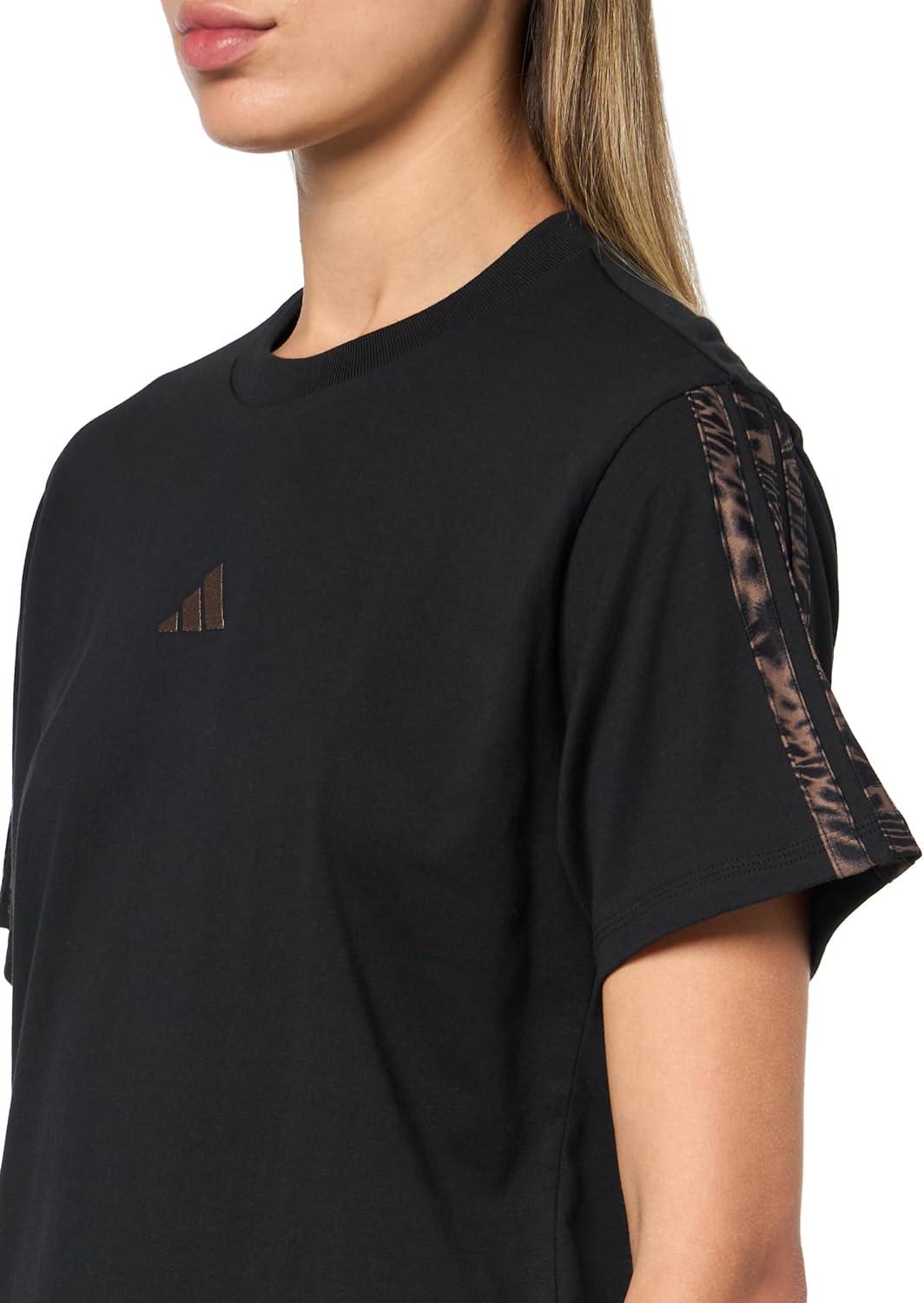 imageadidas Womens Essentials Leopard Print TShirtBlackEarth Strata