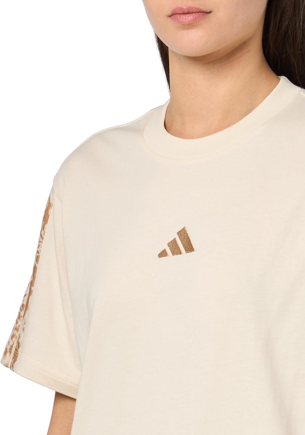 imageadidas Womens Essentials Leopard Print TShirtWonder WhiteWonder White