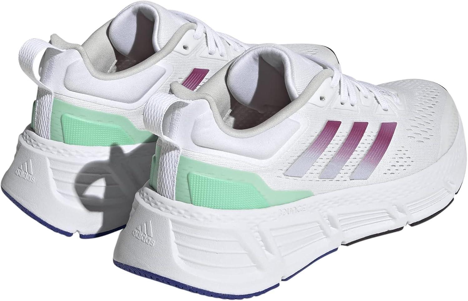 imageadidas Womens QuestarRunning ShoeWhiteLucid FuchsiaSilver Dawn