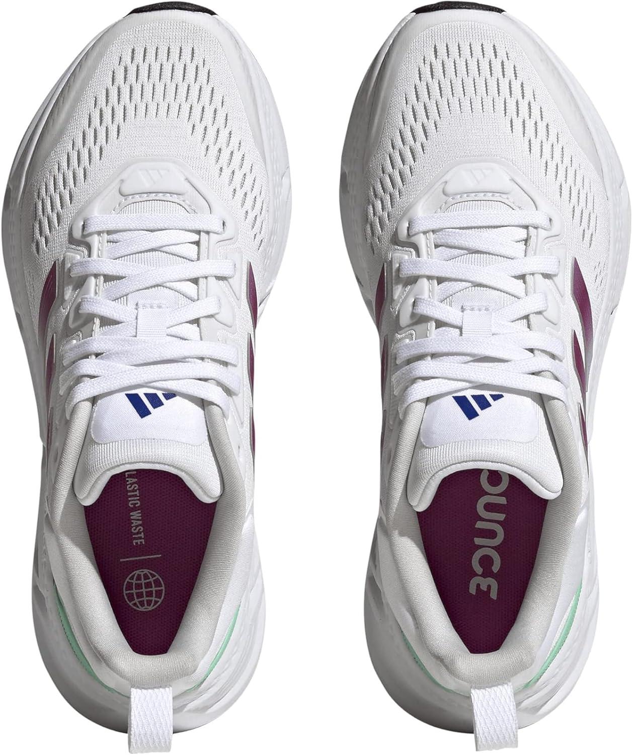 imageadidas Womens QuestarRunning ShoeWhiteLucid FuchsiaSilver Dawn