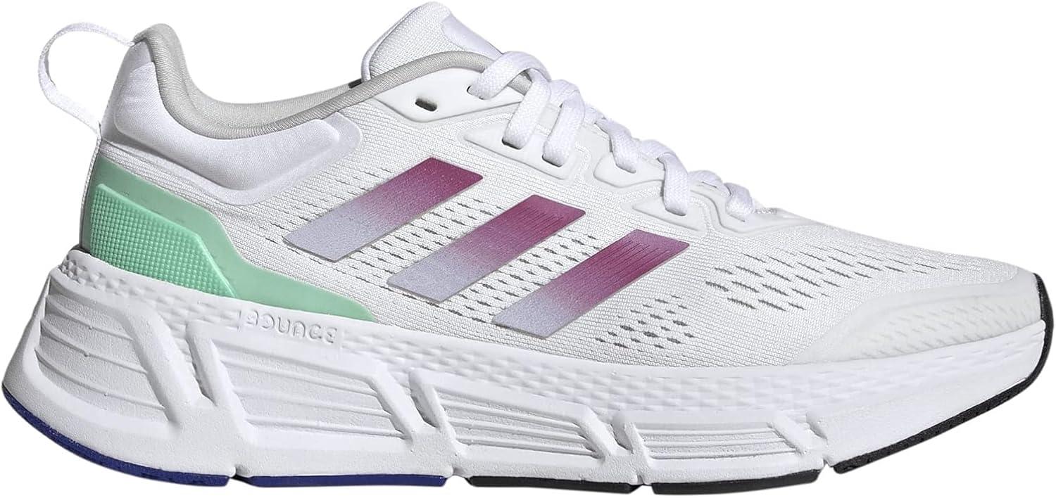 imageadidas Womens QuestarRunning ShoeWhiteLucid FuchsiaSilver Dawn