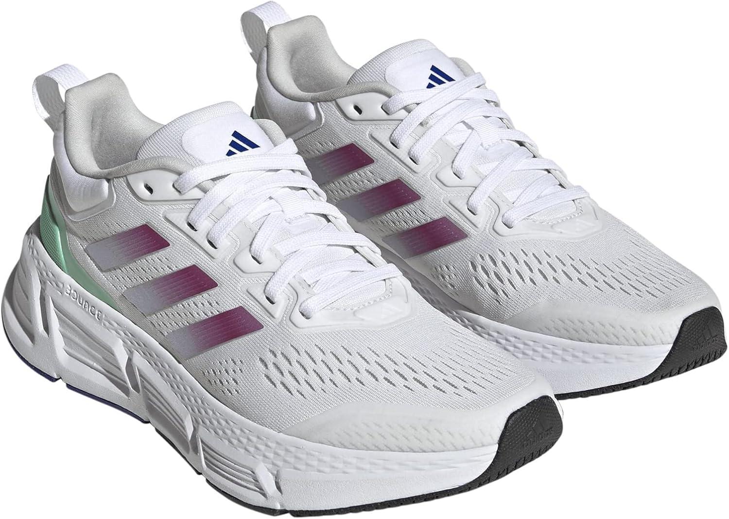imageadidas Womens QuestarRunning ShoeWhiteLucid FuchsiaSilver Dawn