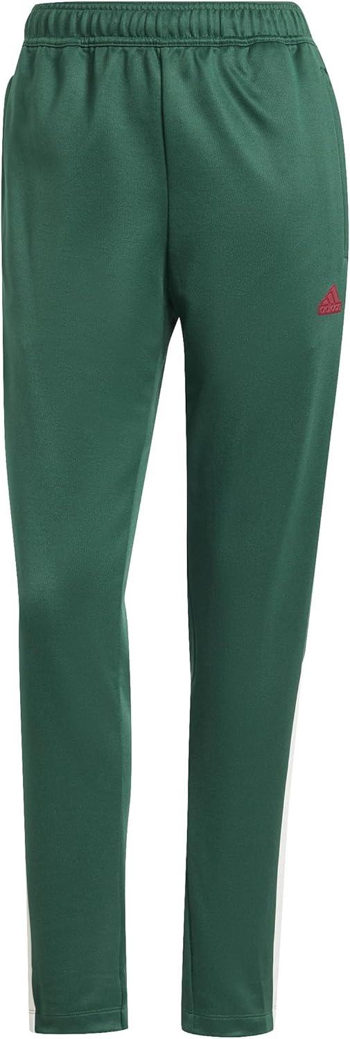 imageadidas Womens Tiro Cut 3Stripes Track PantsDark GreenCloud WhiteCollegiate Burgundy